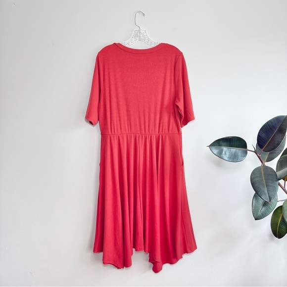Torrid Terracotta Rust Orange Midi Super Soft Rib Hanky Hem Dress 2X - Picture 13 of 13
